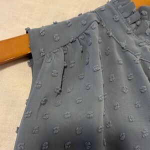 J. Crew Gray Ruffle Sleeveless Top Swiss polka dot blouse lining Ruffle
